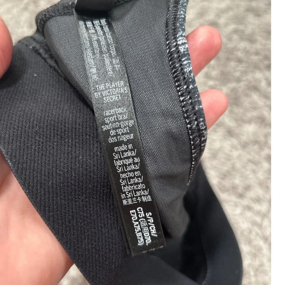 Victoria Sport Racerback Sports Bra Gray Black‎ Small